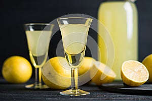 Limoncello. Tradtitional italian beverage.