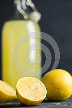 Limoncello. Tradtitional italian beverage.