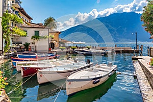 Limone, town on Garda Lake, Lombardy, Italy photo