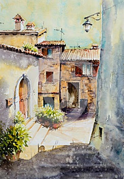 Limone ,Italy watercolors painted.