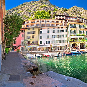 Limone sul Garda turquoise harbor panoramic view