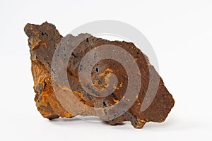 Limonite mineral also iron ore on white background