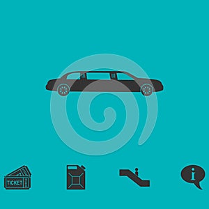 Limousine icon flat