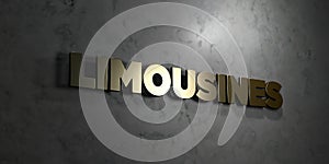 Limousines - Gold text on black background - 3D rendered royalty free stock picture photo