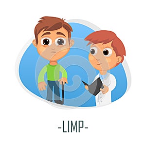 Limp medical concept. Vector illustration.