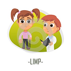 Limp medical concept. Vector illustration. photo