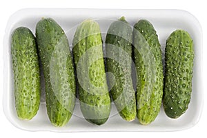 Limp old green cucumbers photo