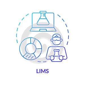 LIMS blue gradient concept icon