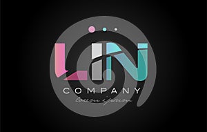 LIN l i n three letter logo icon design