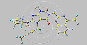 Linagliptin molecular structure isolated on grey photo