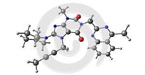 Linagliptin molecular structure isolated on white