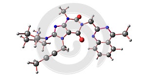 Linagliptin molecular structure isolated on white photo