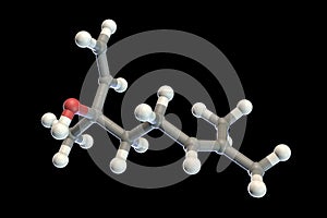 Linalool molecule, 3D illustration
