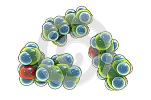 Linalool molecule, 3D illustration