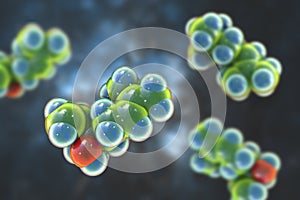 Linalool molecule, 3D illustration