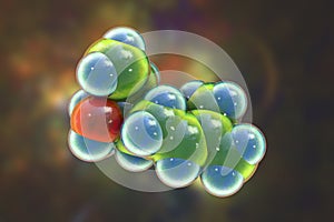 Linalool molecule, 3D illustration