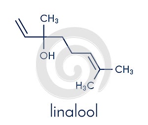 Linalool scent molecule. Skeletal formula.