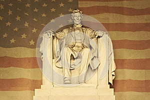 Lincoln with American flag