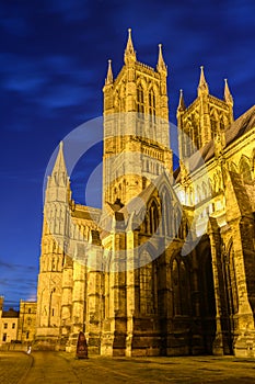 Lincoln Cathedral at night