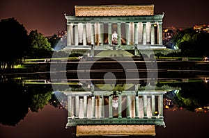 Lincoln Memorial night view with reflecting pool