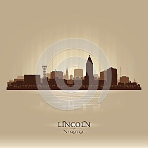 Lincoln Nebraska city skyline silhouette
