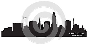 Lincoln Nebraska city skyline vector silhouette