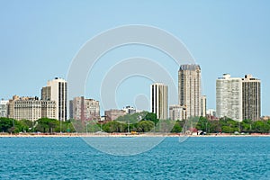 Lincoln Park Chicago Skyline from Lake Michigan