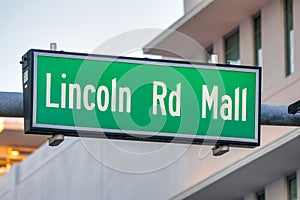 Lincoln Road Mall street sign in Miami Beach
