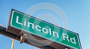 Lincoln Road street sign in Miami Beach, Florida