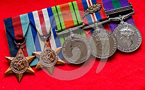 Lincoln, United Kingdom - 08/14/2018: A set of medals from WWII