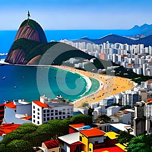 Linda IlustraÃ§Ã£o das Praias do Rio de Janeiro photo