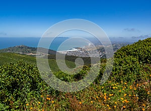 Linda Mar, Pacifica, Pacific Ocean, Mount Tamalpais as see from