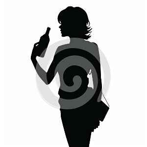 Linda Silhouette Vector: Girl With Bottle Sticker In Alasdair Mclellan Style photo