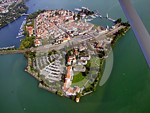 Lindau island in the lake of constance