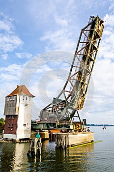 The Lindaunis Bridge is a bascule bridge crossing the Schlei, an inlet of the Baltic Sea in Schleswig-Holstein, at one of its