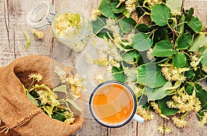 Linden tea and flowers.