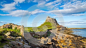 Lindisfarne Castle on the Northumberland coast photo