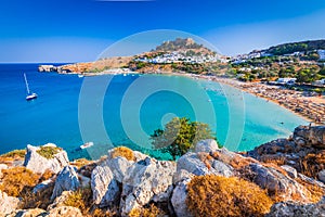 Lindos, Acropolis in Rhodes, Greece