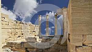 Lindos Acropolis on Rhodos Ancient Archeological site, Greece