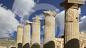 Lindos Acropolis on Rhodos Ancient Archeological site, Greece