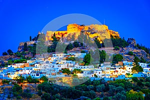 Lindos city on Rhodes island, Greece