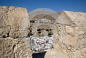 Lindos from ther ancient temple - Greece
