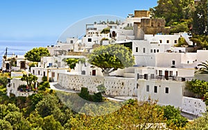 Lindos village at Rhodes island, Greece