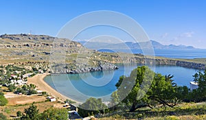 Lindos village at Rhodes island in Greece