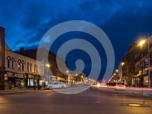 Lindsay Ontario Canada Downtown Kent Street At Dusk