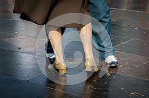 A Lindy Hop dancing couple