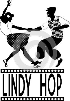 Lindy hop silhouette photo