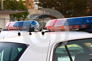 Line of 2 police sirens