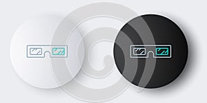 Line 3D cinema glasses icon isolated on grey background. Colorful outline concept. Vector
