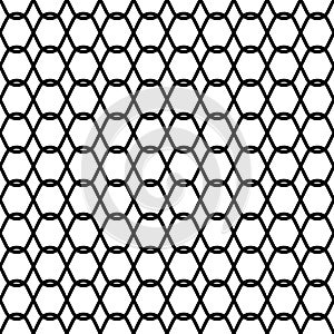 Line Abstract net curve seamless pattern with black color in white background